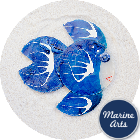 8551BL - Capiz Angel Fish - Blue 65mm - Single Drilled Hole